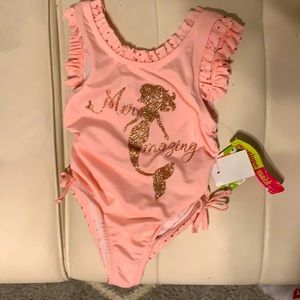 NWT Girls size 5 one piece swimsuit mermaid